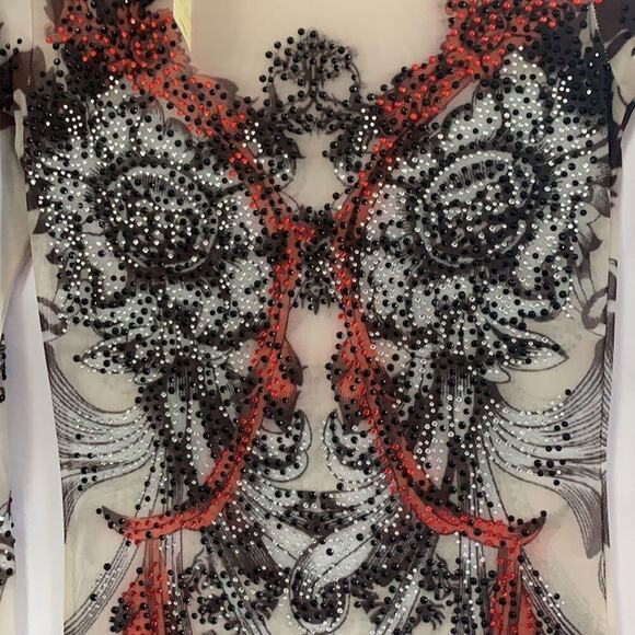 NWT SAINT GIL PARIS EMBELLISHED SHEER DRESS ‎ S - Picture 6 of 10